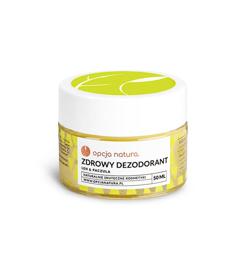 Zdrowy dezodorant len & paczula Antybakteryjny na bazie sody 50 ml
